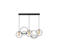 Lucide Circle Pendant Light - 3Xe27 - Black, Black