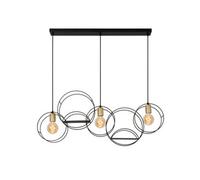 Lucide Circle Pendant Light - 3Xe27 - Black, Black