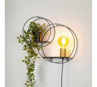 Lucide Circle wall light, black, 38 cm, E27