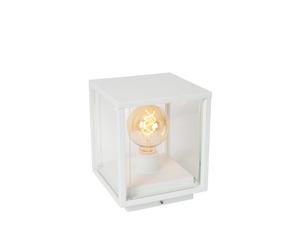 Lucide Claire Square Single Light Outdoor Pedestal Light - White