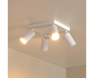 Lucide Clubs downlight, white, 4-bulb, GU10, aluminium