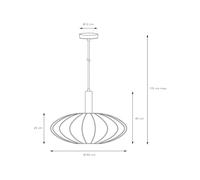 Lucide Corina pendant light, cream, Ø 50 cm, E27
