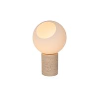Lucide Davin Single Light Table Lamp - Travertine