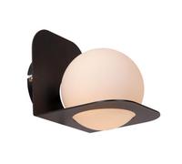 Lucide Davy Single Light Bathroom Flush Wall Fitting- Black