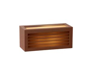 Lucide Dimo Single Light Outdoor Up & Down Wall Light in Rust Brown Finish