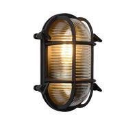 Lucide Dudley Oval Outdoor Flush Wall Light Black