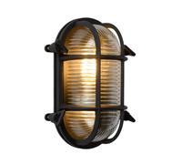Lucide Dudley Oval Outdoor Flush Wall Light - Black