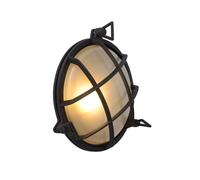 Lucide Dudley Round Outdoor Flush Wall Light - Black
