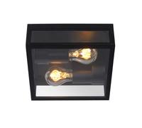Lucide Dukan 2 Light Half Lantern Outdoor Flush Light - Black