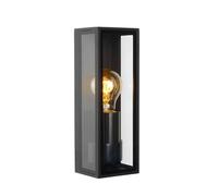 Lucide Dukan Single Light Outdoor Half Lantern Wall Fitting In Black Finish