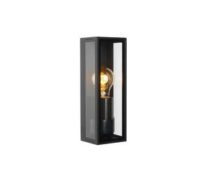 Lucide Dukan Single Light Outdoor Half Lantern Wall Fitting In Black Finish