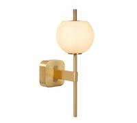 Lucide Elda Wall Light Bathroom - 1Xg9 Ip44 - Matt Gold, Brass