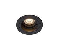 Lucide Embed Deep Recessed Round Adjustable Downlight - Black