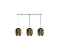 Lucide Eryn Single 3 Ceiling Bar Pendant In Polished Chrome Finish With Mirrored Glass Shades