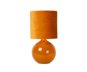 Lucide Esterad Single Light Table Lamp In Yellow Finish