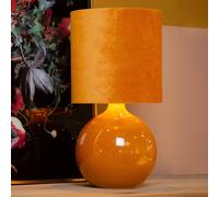 Lucide Esterad table lamp, ochre, Ø 24 cm, height 47 cm, glass