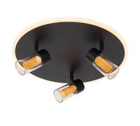 Lucide Everina Led 3 Light Ceiling Spotlight Plate With Remote Control Black