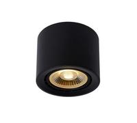 Lucide Fedler Modern Surface Mounted Ceiling Spotlight 12Cm - Led Dim To Warm - Gu10 - 1X12W 2200K/3000K - Black