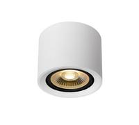 Lucide Fedler Modern Surface Mounted Ceiling Spotlight 12Cm - Led Dim To Warm - Gu10 - 1X12W 2200K/3000K - White