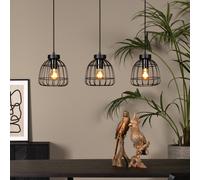 Lucide Filox pendant light, black, 3-bulb, oblong