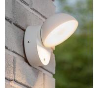Lucide Finn LED Outdoor Flush Fitting with Dusk to Dawn Sensor In White Finish