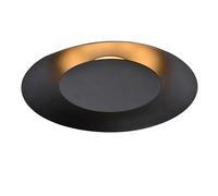 Lucide LED ceiling light Foskal in black, Ø 34.5 cm