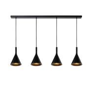 Lucide Gipsy Modern Bar Pendant Light - 4Xe27 - Black