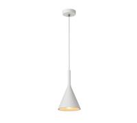 Lucide Gipsy Modern Dome Plaster Pendant Light 16.5Cm- 1Xe27 - White