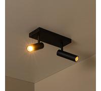 Lucide Grado ceiling spotlight, length 25 cm, black, metal, 2-bulb.