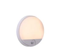 Lucide Hups IR LED Outdoor Flush Fitting with PIR & Dusk to Dawn Sensor In White Finish