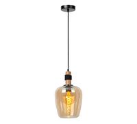 Lucide Ilona Single Light Medium Glass Ceiling Pendant In Amber Finish