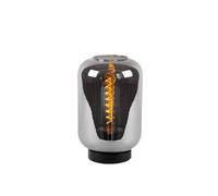 Lucide Joanet Single Light Table Lamp In Smoked Grey Finish