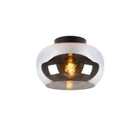 Lucide Judi Single Light Flush Ceiling Fitting With Smoked Glass Shade
