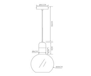 Lucide Julius hanging light, 1-bulb, smoke grey, Ø 28 cm