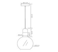 Lucide Julius hanging light, 1-bulb, smoke grey, Ø 20 cm