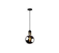 Lucide Julius Single Light Ceiling Pendant In Smoked Glass Finish