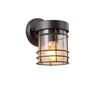 Lucide Keppel Single Light Outdoor Wall Fitting In Black Finish