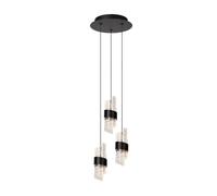 Lucide 'KLIGANDE' Dimmable Adjustable Height Indoor Stylish LED Pendant Light in Black Lucide Black