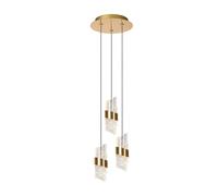 Lucide Kligande LED 3 Light Cluster Ceiling Pendant In Matt Gold Finish