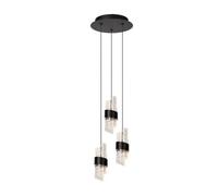Lucide Kligande LED 3 Light Cluster Ceiling Pendant In Black Finish