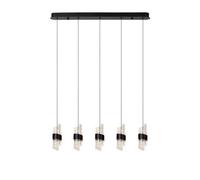 Lucide Kligande LED 5 Light Bar Ceiling Pendant In Black Finish