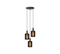 Lucide Lambres 3 Light Cluster Pendant Light - Black