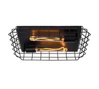 Lucide Lattice 2 Light Flush Ceiling Light - Black