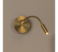 Lucide LED battery wall spotlight Jolijn, gold matt, flexible arm, Ø 11 cm, magnet