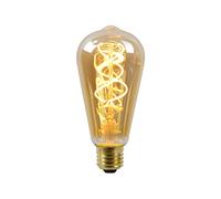 Lucide 4W Very Warm White LED Decorative Filament Squirrel Cage Bulb with Dusk to Dawn Sensor Screw Cap