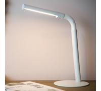 Lucide LED desk lamp Gilly, white, flexible, metal