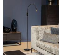 Lucide LED floor lamp Zozy, black, 3-StepDim, height 145 cm, flex arm