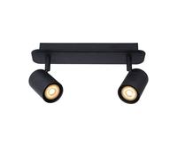 Lucide Lennert 2 Light Bathroom Ceiling Spotlight Plate In Black Finish