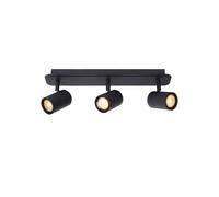 Lucide Lennert 3 Light Bathroom Ceiling Spotlight Plate In Black Finish