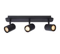 Lucide Lennert Modern Ceiling Spotlight Bar Bathroom - Led Dim. - Gu10 - 3X5W 3000K - Ip44 - Black